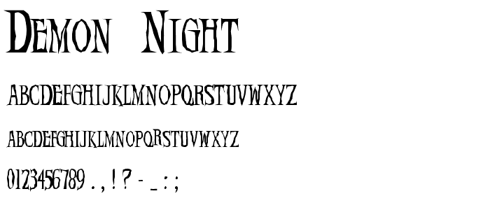 Demon  Night font